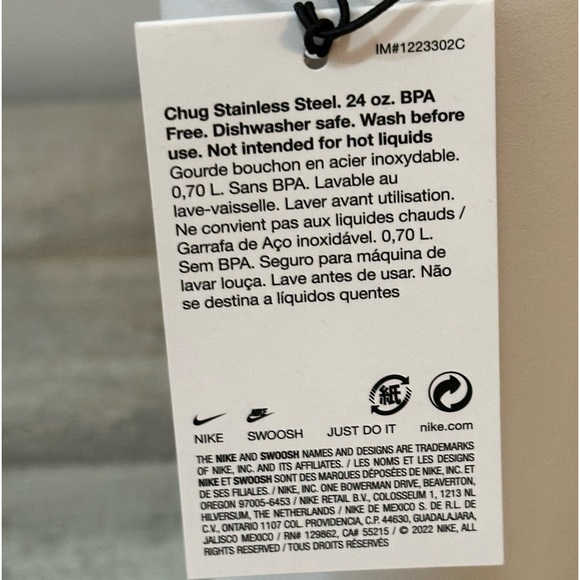 New Nike Recharge Chug Stainless Steel Water Bottle Orange - 24 oz - Picture 5 of 5